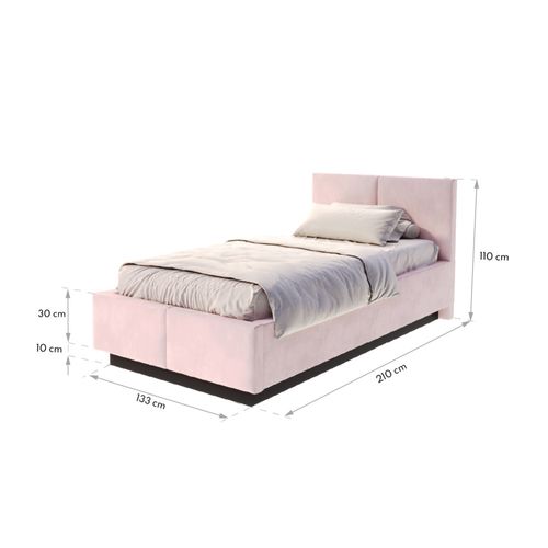 Lit Coffre Aveiro 120 X 200 Cm Avec Sommier à Lattes Relevable Azur