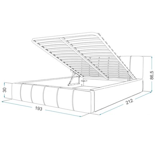 Lit Coffre Atlanta 180 X 200 Cm Avec Sommier à Lattes Relevable Beige
