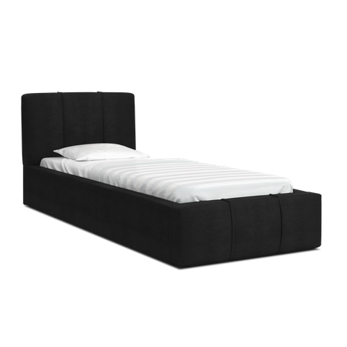 Lit Coffre Atlanta 90 X 200 Cm Avec Sommier à Lattes Relevable Noir