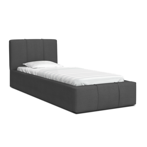 Lit Coffre Atlanta 90 X 200 Cm Avec Sommier à Lattes Relevable Gris Foncé