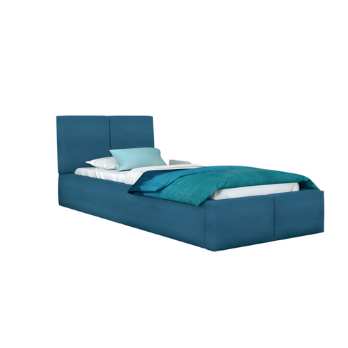 Lit Coffre Tulum 90 X 200 Cm Avec Sommier à Lattes Relevable Azur