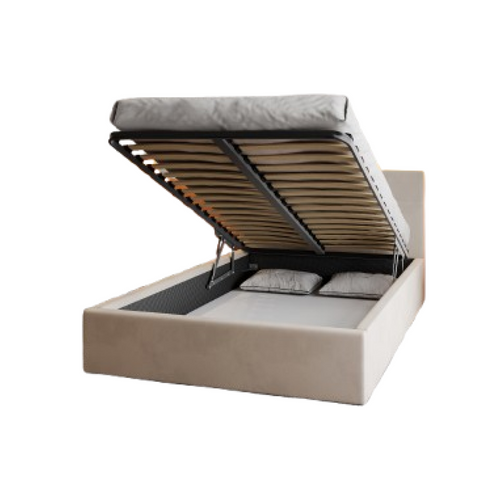 Lit Coffre Vegas 120 X 200 Cm  Avec Sommier à Lattes Relevable Beige