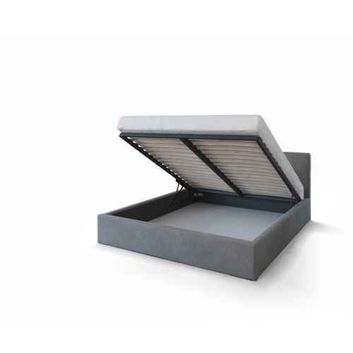 Lit Coffre Vegas 140 X 200 Cm  Avec Sommier à Lattes Relevable Gris Foncé