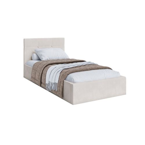 Lit Coffre Vegas 90 X 200 Cm Avec Sommier à Lattes Relevable Beige