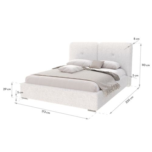 Lit Coffre Rivello 160 X 200 Cm Avec Sommier à Lattes Relevable Blanc