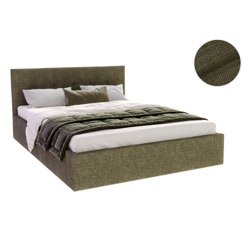 Lit Coffre Tolsa 120 X 200 Cm Avec Sommier à Lattes Relevable Vert Olive