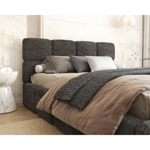 Lit Coffre Delicato 180 X 200 Cm Avec Sommier à Lattes Relevable Noir