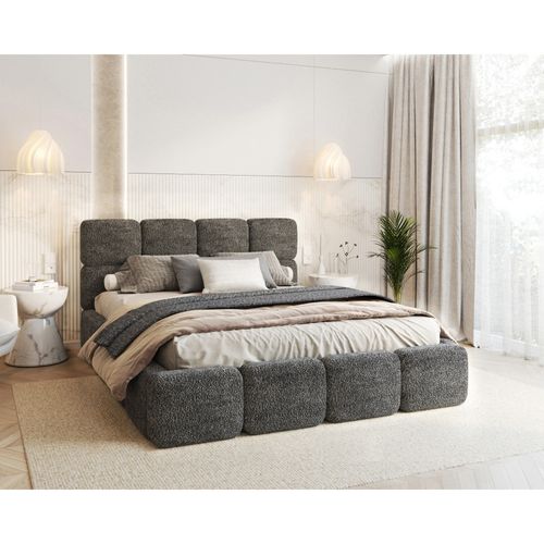 Lit Coffre Delicato 180 X 200 Cm Avec Sommier à Lattes Relevable Noir