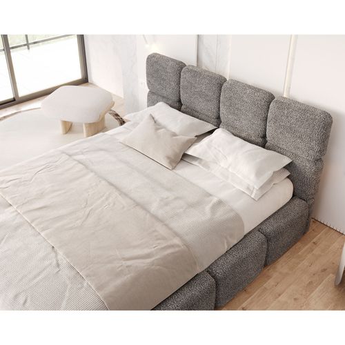 Lit Coffre Delicato 180 X 200 Cm Avec Sommier à Lattes Relevable Gris Foncé