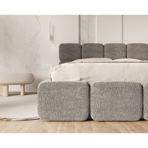 Lit Coffre Delicato 160 X 200 Cm Avec Sommier à Lattes Relevable Gris Foncé