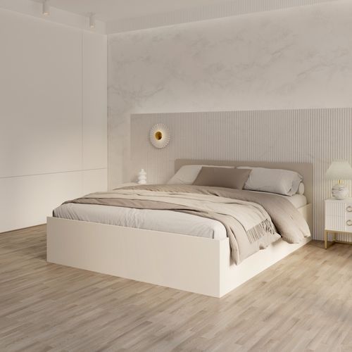 Lit Coffre Paris 160 X 200 Cm Avec Sommier à Lattes Relevable Cachemire