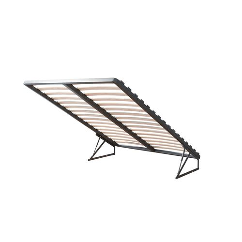 Lit Coffre Paris 120 X 190 Cm Avec Sommier à Lattes Relevable Chêne