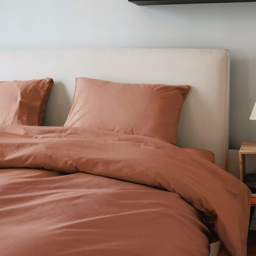 Housse De Couette 240x260cm - Terra Cotta - 100% Percale De Coton