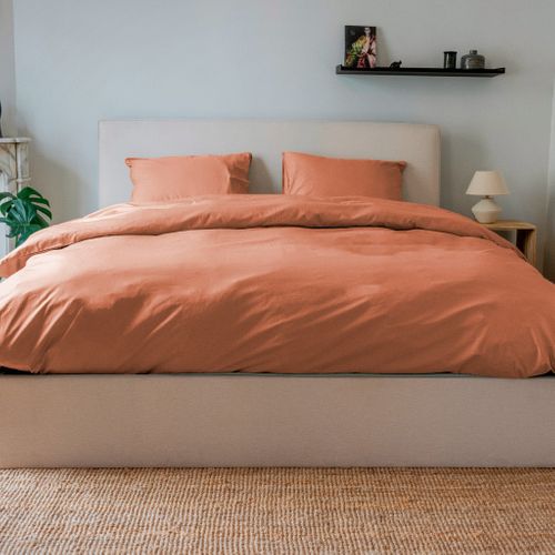 Housse De Couette 240x260cm - Terra Cotta - 100% Percale De Coton