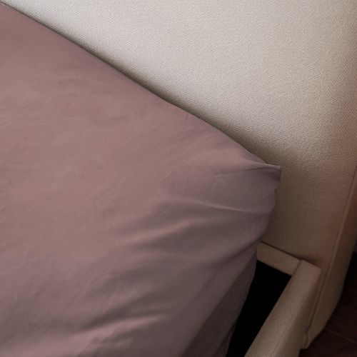 Drap Housse 180x200cm - Rose Pâle - 100% Percale De Coton