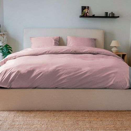 Drap Housse 180x200cm - Rose Pâle - 100% Percale De Coton