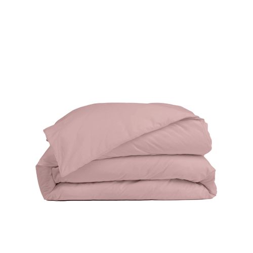 Housse De Couette 240x260cm - Rose Pâle - 100% Percale De Coton