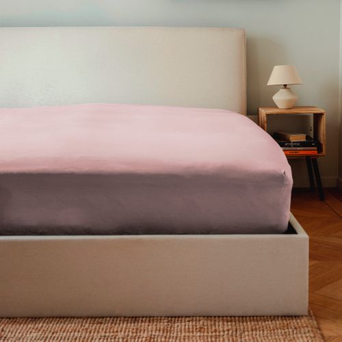 Housse De Couette 200x200cm - Rose Pâle - 100% Percale De Coton