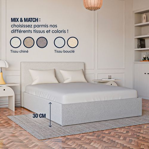 Lit Coffre 160x200cm - Blanc - Collection Emma