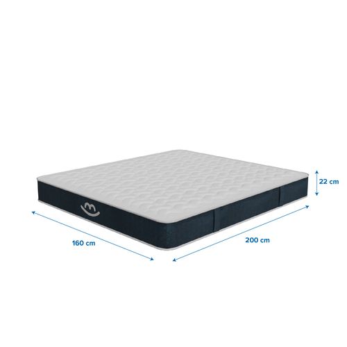 Matelas Hybride 160x200 cm MILA - Mousse Avec Ressorts Ensachés - Mi-ferme - Epaisseur 22cm