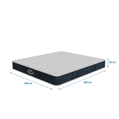Matelas Hybride 140x190 cm MILA - Mousse Avec Ressorts Ensachés - Mi-ferme - Epaisseur 22cm