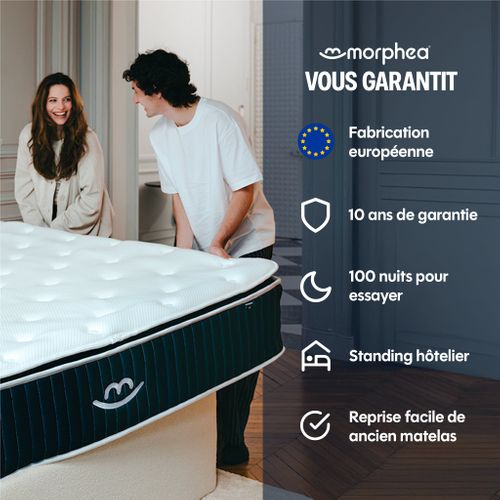 Matelas Hybride 70x190 cm MILA - Mousse Avec Ressorts Ensachés - Mi-ferme - Epaisseur 22cm