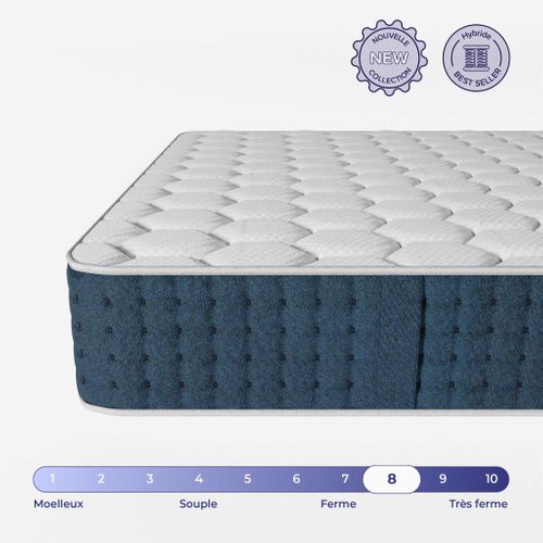 Matelas Premium Hybride 90x200 cm Jade - Accueil Mémoire Forme Et Ressorts Ensachés - Ferme - 26cm