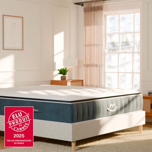 Matelas Hybride 90x190 cm - VICTORIA - Accueil mémoire de forme, Ressorts Ensachés - 30cm