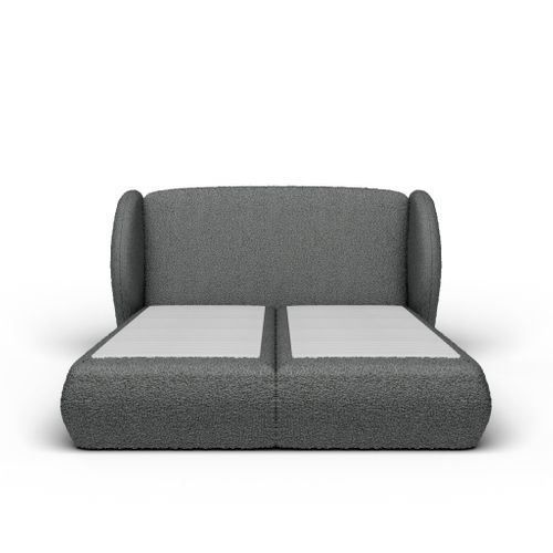 Lit à ressorts 180x200cm - Tissu Bouclé -luxe Design- Plénitude Par Drimz