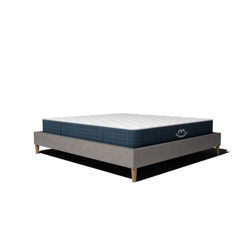 Pack Matelas Hybride 80x200cm Accueil à Mémoire De Forme et Sommier Déco Anthracite