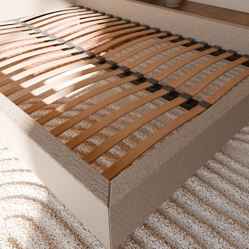 Pack Matelas Hybride 80x200cm Accueil à Mémoire De Forme et Sommier Déco Beige