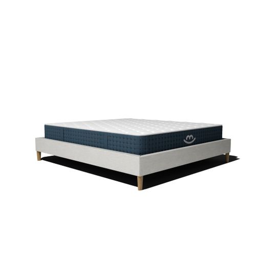Pack Matelas Hybride 80x200cm Accueil à Mémoire De Forme et Sommier Déco Blanc