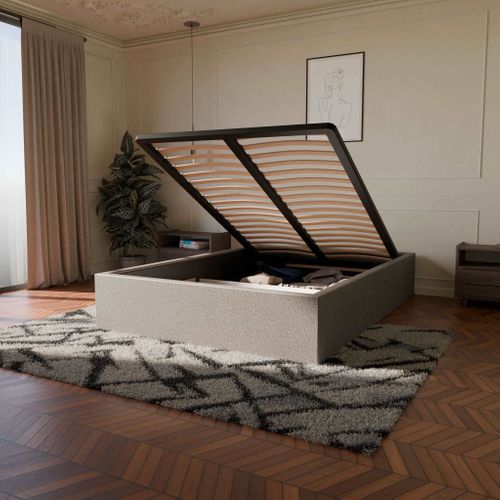 Pack Matelas Hybride 180x200cm Accueil à Mémoire De Forme Premium et Sommier Coffre Anthracite