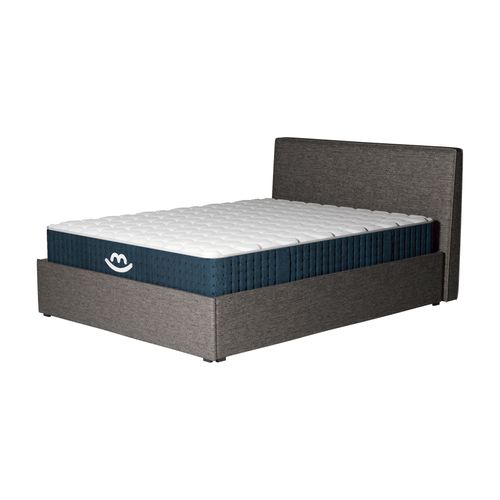 Pack Matelas Hybride 180x200cm Accueil à Mémoire De Forme Premium et Lit Coffre Anthracite