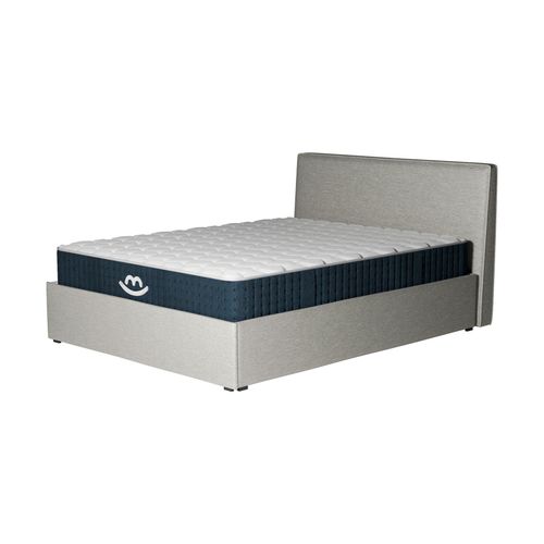 Pack Matelas Hybride 180x200cm Accueil à Mémoire De Forme Premium et Lit Coffre Blanc