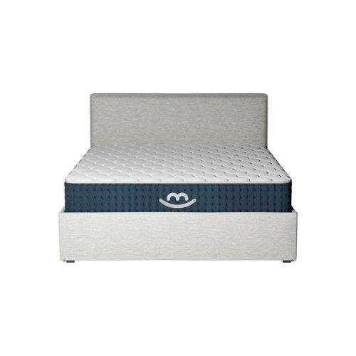 Pack Matelas Hybride 160x200cm Accueil à Mémoire De Forme Premium et Lit Coffre Blanc
