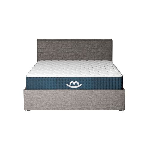 Pack Matelas Hybride 140x190cm Accueil à Mémoire De Forme Premium et Lit Coffre Anthracite