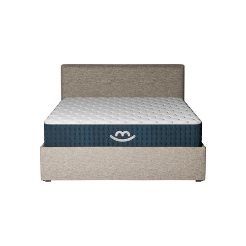 Pack Matelas Hybride 140x190cm Accueil à Mémoire De Forme Premium et Lit Coffre Beige