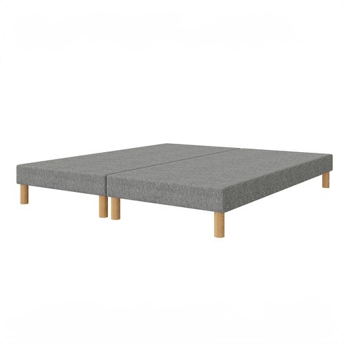 Sommier Tapissier Gris 200x200 (2x100x200) + Jeu De Pied . Fabrication Francaise.