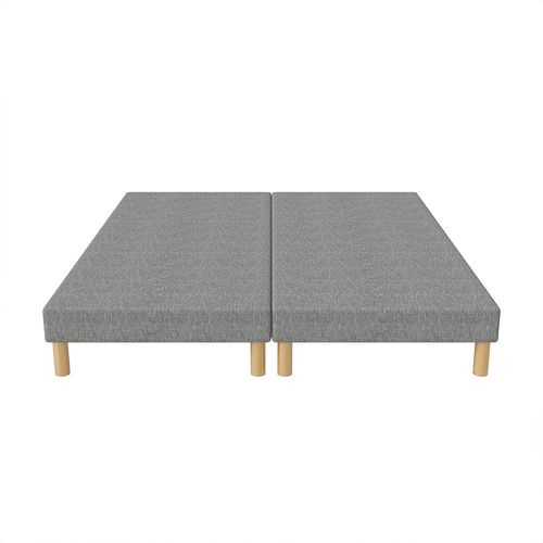 Sommier Tapissier Gris 140x190 (2x70x190) + Jeu De Pied . Fabrication Francaise.