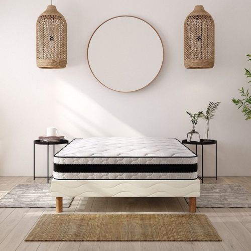 Medicare - Ensemble Matelas mousse et sommier 180x200 Accueil Latex Hauteur 22cm