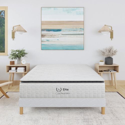 Matelas ressort CACHEMIRE 140x190 cm Surmatelas intégré - Epaisseur 28 cm