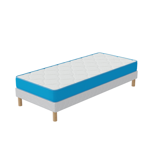 Ensemble Matelas Mousse 90x200 Fresh Memory Hauteur 15cm + Sommier