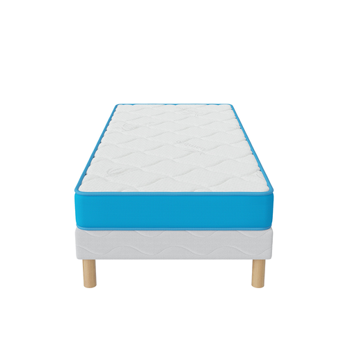 Ensemble Matelas Mousse 90x190 Fresh Memory Hauteur 15cm + Sommier