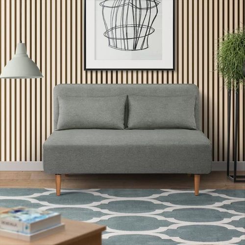 Banquette BZ - 2 Places - Tissu Vert Clair - 130 X 90 X 81 Cm - Deplo