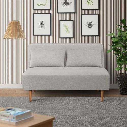 Banquette BZ - 2 Places - Tissu Beige - 130 X 90 X 81 Cm - Deplo