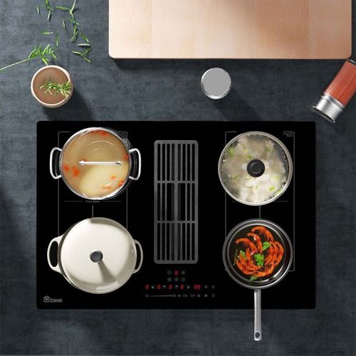 Triomph Plaque De Cuisson Induction Avec Hotte Intégrée Trcpida8000b 77cm 2 Zones + 2 Flexizone