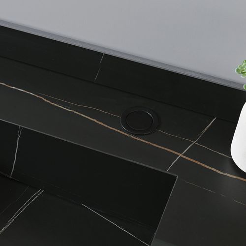 Meuble Salle De Bain Double Vasque Noire Rosa 120 Cm + Miroir