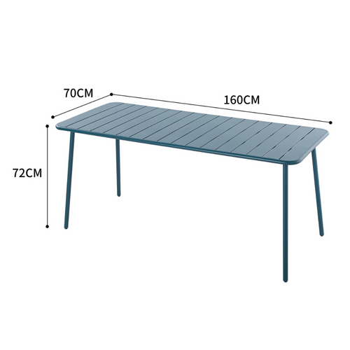 Bergame - Table En Acier 6 Places Bleue
