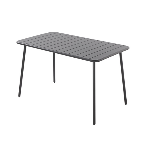 Bergame - Table En Acier 4/6 Places Gris Foncé
